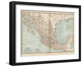 Plate 119. Map of Mexico, 1902. Atlas, Maps-Encyclopaedia Britannica-Framed Art Print