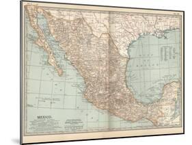 Plate 119. Map of Mexico, 1902. Atlas, Maps-Encyclopaedia Britannica-Mounted Art Print