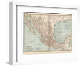 Plate 119. Map of Mexico, 1902. Atlas, Maps-Encyclopaedia Britannica-Framed Art Print