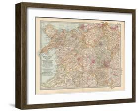 Plate 12. Map of England and Wales-Encyclopaedia Britannica-Framed Art Print