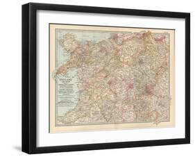 Plate 12. Map of England and Wales-Encyclopaedia Britannica-Framed Art Print