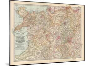 Plate 12. Map of England and Wales-Encyclopaedia Britannica-Mounted Art Print