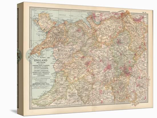 Plate 12. Map of England and Wales-Encyclopaedia Britannica-Stretched Canvas