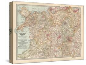 Plate 12. Map of England and Wales-Encyclopaedia Britannica-Stretched Canvas