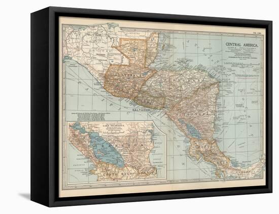 Plate 120. Map of Central America. Guatemala-Encyclopaedia Britannica-Framed Stretched Canvas