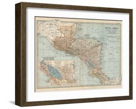 Plate 120. Map of Central America. Guatemala-Encyclopaedia Britannica-Framed Art Print