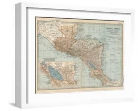 Plate 120. Map of Central America. Guatemala-Encyclopaedia Britannica-Framed Art Print