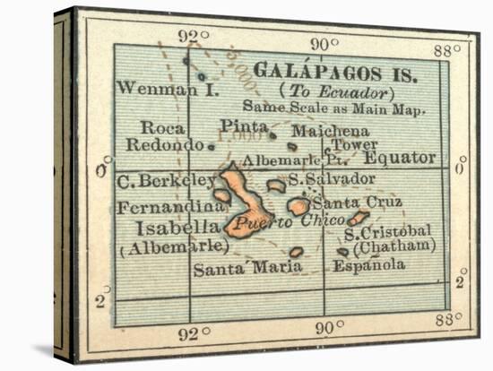 Plate 121. Inset Map of Galapagos Islands-Encyclopaedia Britannica-Stretched Canvas