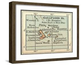 Plate 121. Inset Map of Galapagos Islands-Encyclopaedia Britannica-Framed Art Print