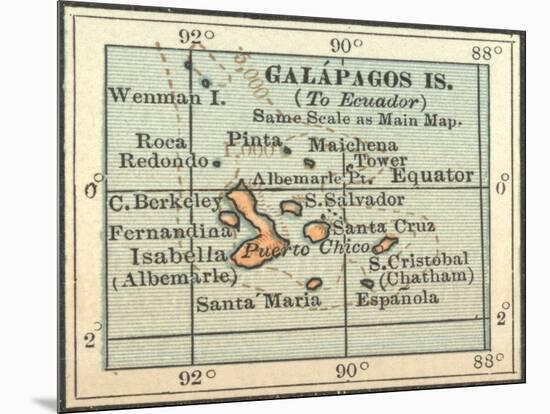 Plate 121. Inset Map of Galapagos Islands-Encyclopaedia Britannica-Mounted Art Print