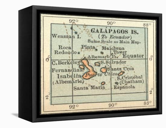 Plate 121. Inset Map of Galapagos Islands-Encyclopaedia Britannica-Framed Stretched Canvas