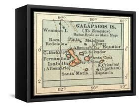 Plate 121. Inset Map of Galapagos Islands-Encyclopaedia Britannica-Framed Stretched Canvas