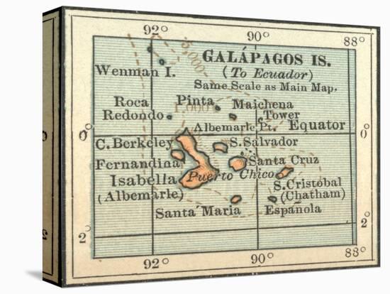 Plate 121. Inset Map of Galapagos Islands-Encyclopaedia Britannica-Stretched Canvas