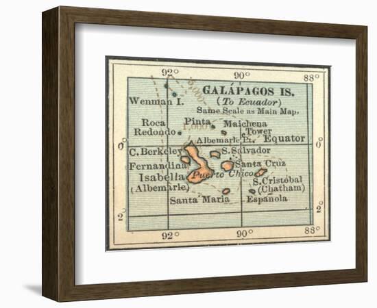 Plate 121. Inset Map of Galapagos Islands-Encyclopaedia Britannica-Framed Art Print