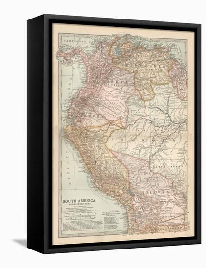 Plate 122. Map of South America-Encyclopaedia Britannica-Framed Stretched Canvas