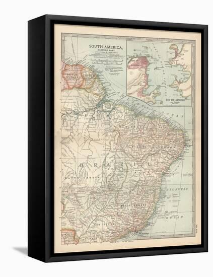 Plate 123. Map of South America-Encyclopaedia Britannica-Framed Stretched Canvas