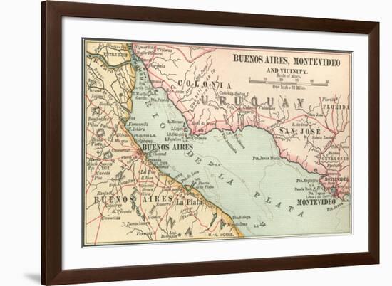 Plate 124. Inset Map of Buenos Aires-Encyclopaedia Britannica-Framed Premium Giclee Print