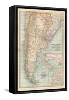 Plate 124. Map of South America-Encyclopaedia Britannica-Framed Stretched Canvas