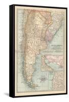 Plate 124. Map of South America-Encyclopaedia Britannica-Framed Stretched Canvas
