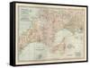 Plate 13. Map of England-Encyclopaedia Britannica-Framed Stretched Canvas