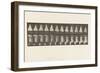 Plate 134.Descending Stairs, with Basin in Hands, 1885 (Collotype on Paper)-Eadweard Muybridge-Framed Giclee Print