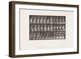 Plate 148. Descending Stairs, Turning Carrying Bucket of Water, 1885 (Collotype on Paper)-Eadweard Muybridge-Framed Giclee Print