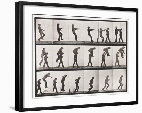 Plate 169. Jumping; over Boy's Back (Leap-Frog), 1885 (Collotype on Paper)-Eadweard Muybridge-Framed Giclee Print