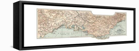 Plate 18. Inset Map of Marseille-Encyclopaedia Britannica-Framed Stretched Canvas