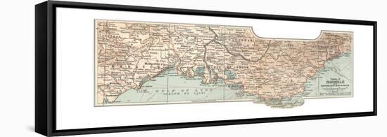 Plate 18. Inset Map of Marseille-Encyclopaedia Britannica-Framed Stretched Canvas