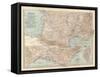 Plate 18. Map of France-Encyclopaedia Britannica-Framed Stretched Canvas