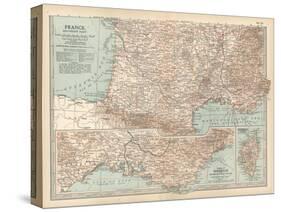 Plate 18. Map of France-Encyclopaedia Britannica-Stretched Canvas