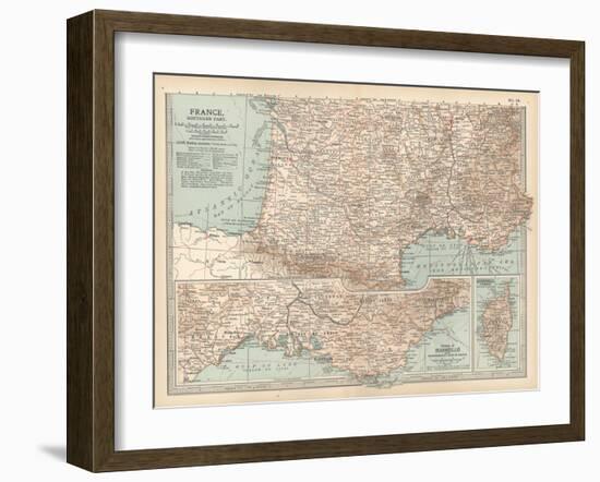 Plate 18. Map of France-Encyclopaedia Britannica-Framed Art Print