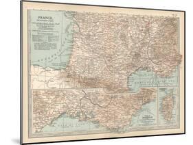 Plate 18. Map of France-Encyclopaedia Britannica-Mounted Art Print