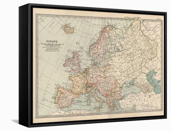 Plate 2. Map of Europe-Encyclopaedia Britannica-Framed Stretched Canvas