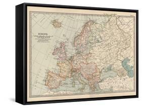 Plate 2. Map of Europe-Encyclopaedia Britannica-Framed Stretched Canvas