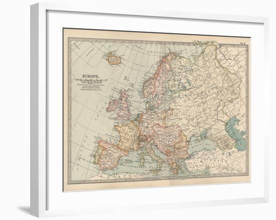 Plate 2. Map of Europe-Encyclopaedia Britannica-Framed Art Print