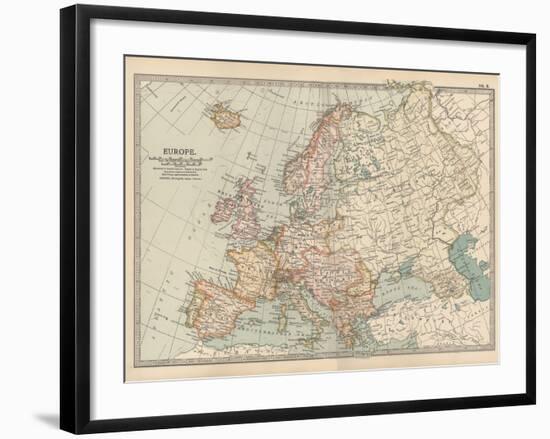 Plate 2. Map of Europe-Encyclopaedia Britannica-Framed Art Print