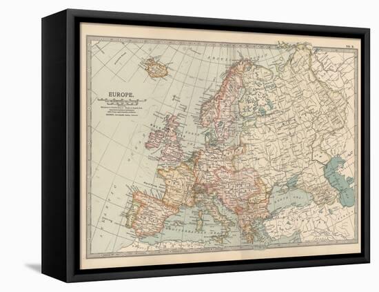 Plate 2. Map of Europe-Encyclopaedia Britannica-Framed Stretched Canvas