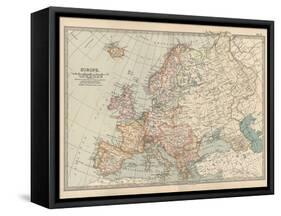 Plate 2. Map of Europe-Encyclopaedia Britannica-Framed Stretched Canvas