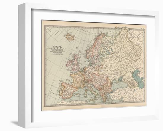 Plate 2. Map of Europe-Encyclopaedia Britannica-Framed Art Print
