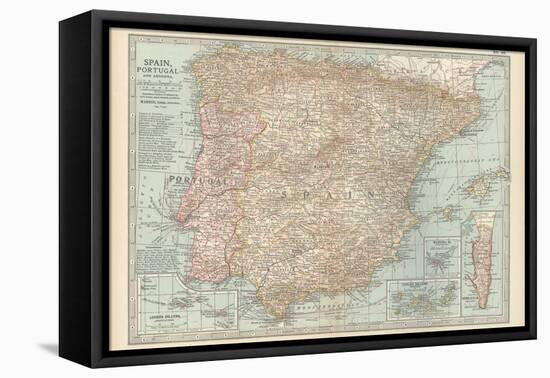 Plate 20. Map of Spain-Encyclopaedia Britannica-Framed Stretched Canvas