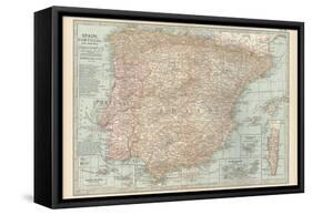 Plate 20. Map of Spain-Encyclopaedia Britannica-Framed Stretched Canvas