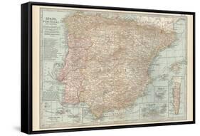 Plate 20. Map of Spain-Encyclopaedia Britannica-Framed Stretched Canvas