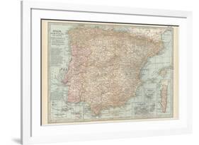 Plate 20. Map of Spain-Encyclopaedia Britannica-Framed Premium Giclee Print