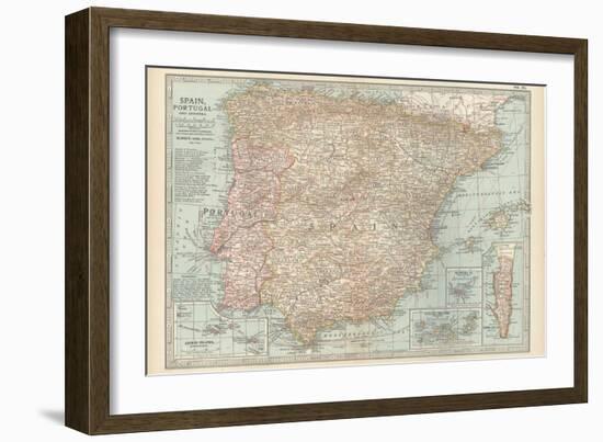 Plate 20. Map of Spain-Encyclopaedia Britannica-Framed Art Print