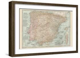 Plate 20. Map of Spain-Encyclopaedia Britannica-Framed Art Print