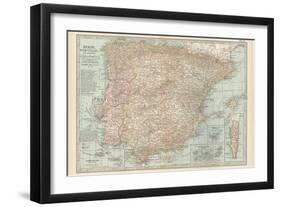 Plate 20. Map of Spain-Encyclopaedia Britannica-Framed Art Print