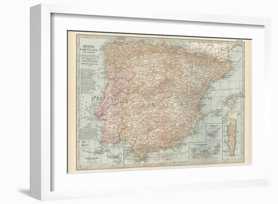 Plate 20. Map of Spain-Encyclopaedia Britannica-Framed Art Print