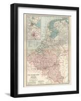 Plate 21. Map of the Netherlands (Holland)-Encyclopaedia Britannica-Framed Art Print