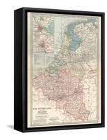 Plate 21. Map of the Netherlands (Holland)-Encyclopaedia Britannica-Framed Stretched Canvas